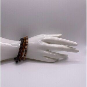 Nordstrom Men's Brown Beaded Bracelet 3 PCS. Set